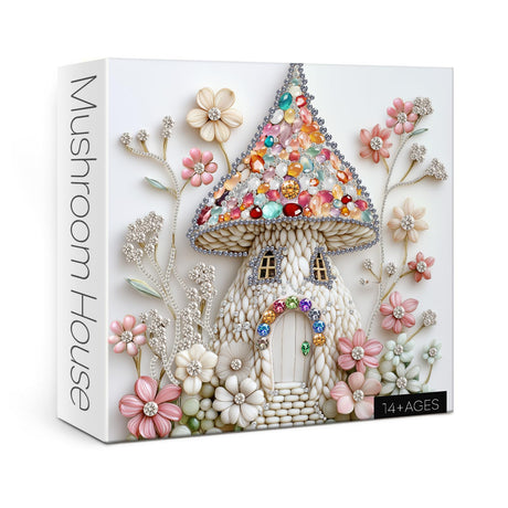 Beautiful Jewellery Mushroom Puzzles 1000 Pieces for Adults Nature, Colorful Flower Art Jigsaw Puzzles, Plant Shrooms in Bloom House Puzzle as Home Decor BBOLDIN