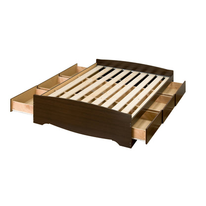 Queen Platform Storage Bed with 6 Drawers in Espresso Finish - WoodArtSupply