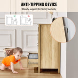 VEVOR 4 Drawer Rattan Dresser, Boho Dresser, Rattan Chest of Drawers with Spacious Storage, Natural Rattan Dresser for Bedroom, Living Room & Hallway,Rattan Nightstand with Sturdy Handles&Legs, Brown VEVOR