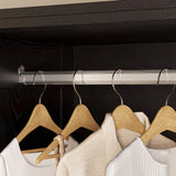 71" Modern Armoire Wardrobe Closet with Mirror, 2-Door Tall Wardrobe Closet with Sliding Doors 2 Large Drawers Hanging Rod Anti-Tip Kit Freestanding Closets for Bedroom, Apartment, Cloak Room ANCTOR