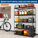 GarveeHome Garage Shelving, 5-Tier Heavy Duty Garage Shelving, 60 in L x 24 in W x 78 in H Storage Shelves Adjustable Height, Metal Shelves for Kitchen Pantry Basement Laundry, Easy Assemble GarveeHome