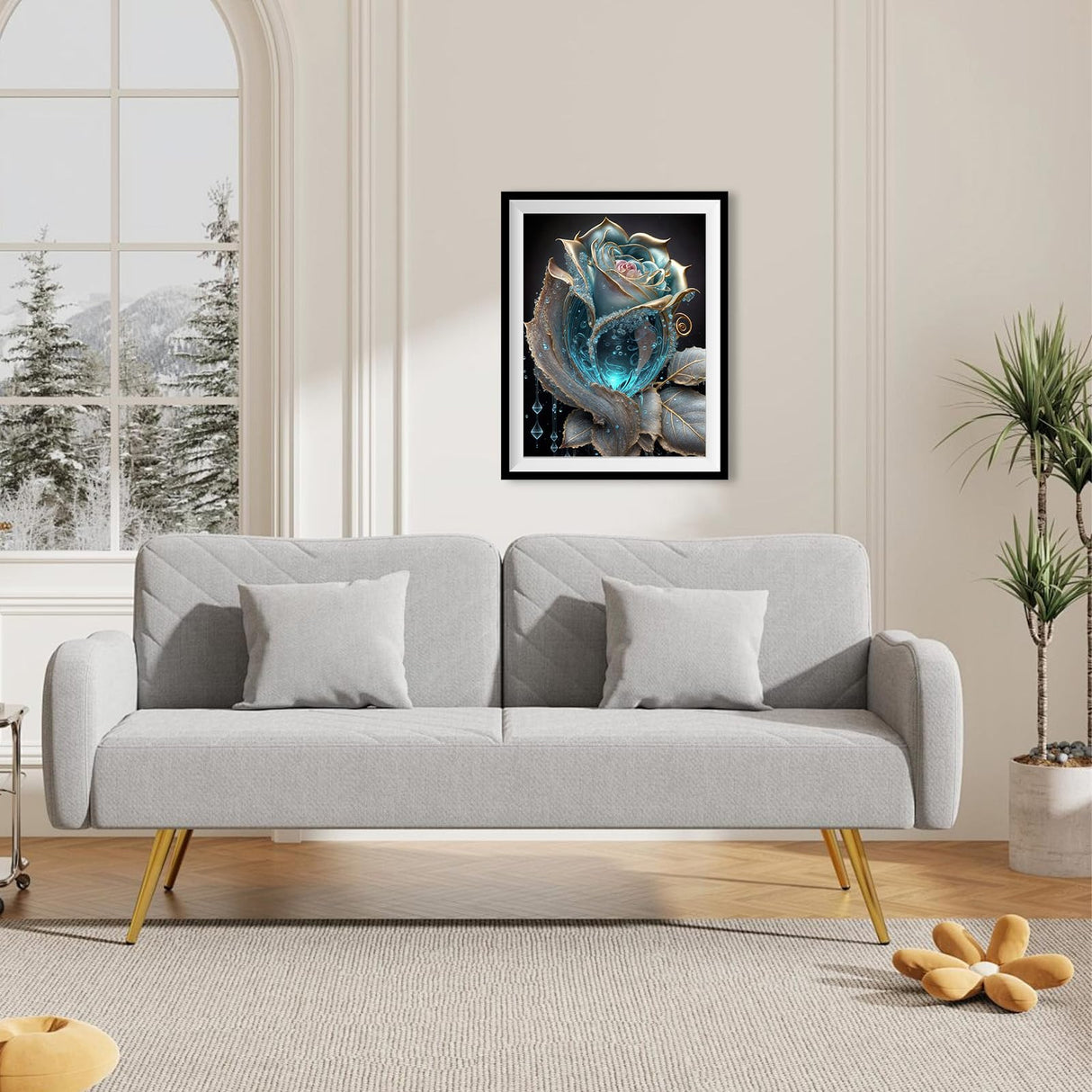 DOMROM Crystal Rose Diamond Painting Kits for Adults, Rose Diamond Art Kits for Adults Beginner, DIY Rose Diamond Dots Paint by Diamonds Art and Crafts for Hobbies, Gifts, Home Art Decor 12x16 inch DOMROM