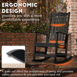FUNBERRY Patio Rocking Chairs Set of 2,Poly Lumber Rocker,All Weather Rocking Chair Outdoor,High Back Porch Rocker,Cracker Barrel Rocking Chairs for Porch,360lbs FUNBERRY