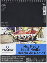 Canson Artist Series Mixed Media Paper, Wirebound Pad, 9x12 inches, 20 Sheets (138lb/224g) - Artist Paper for Adults and Students - Watercolor, Gouache, Graphite, Ink, Pencil, Marker Canson
