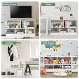 IFANNY 5 Cube Bookcase, 2 Tier Bookshelf Organizer w/Open Compartments, Horizontal Wood Bookshelves & Bookcases with Storage, Modern Book Shelf for Bedroom, Living Room, Play Room (White) WoodArtSupply
