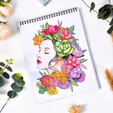 Cosomia Adult Coloring Books Set, 3 Fun Coloring Books for Adult Relaxation, 60 Pages of Flowers Nature Landscapes Animals, Brain Game for Adults Cosomia