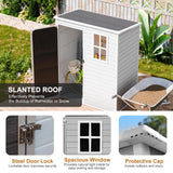 Outdoor Resin Storage Shed with Floor Included 5x3 FT, Waterproof Outside Sheds with Window Lockable Door, Plastic Sheds for Backyard Garden Patio Lawn Tools, Gray WELYAS