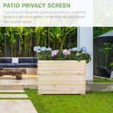 TRUEAURA Wood Raised Garden Bed, Rectangular Planter Box Outdoor Large Tall Trough 39"x28"x15" Flower Planters Boxes with Bottom for Plants Herb Patio Porch Balcony Privacy Screen TRUEAURA