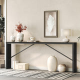 MAHANCRIS Console Table, 78.7" Long Sofa Table Behind Couch, Narrow Entryway Table, Farmhouse Dining Table with Angled Metal Frame, Industrial Console Table for Entryway, Black CTHB20801 MAHANCRIS