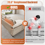 OUYESSIR 110" U Shaped Cloud Sectional Sofa with Deep Seat Cushions, Modern Comfy Chenille Couch, 4 Seater Fluffy Sectional Couches for Living Room with Double Chaise(Light Brown) OUYESSIR