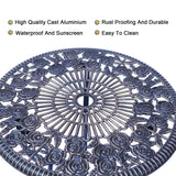 Mandolin Patio Table and Chairs,5 Piece Outdoor Dining Set,Rust-Resistant Cast Aluminum Bistro Set with Cushion.Rose Design (Copper) Mandolin