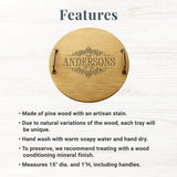 Let's Make Memories Personalized Decorative Family Name Wood Barrel Tray – Wine Country Hostess Gift – Customize with Family Name and Date Let's Make Memories