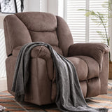 ANJ Rocker Recliner Chair Oversized Manual 360° Swivel Recliners Comfy Glider Rocking Chairs for Big Man Extra Wide Overstuffed Reclining Chair for Living Room, Camel ANJ