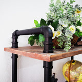 Anynice Industrial Bookshelves, Wood Pipe Bookshelf, 5 Shelf Rustic Display Storage Tall Standing Shelf Bookcase for Living Room, Kitchen, Office (Weathered Brown, 29.5" L x 11.8" W x 70" H) Anynice