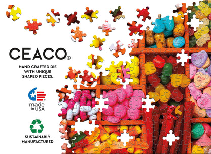 Ceaco – Candy Box - 300 Piece Jigsaw Space Saver Puzzle – Puzzles for Smaller Spaces and Surfaces