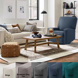 Harkawon Swivel Rocker Recliner Chair, Glider Rocker Recliner, Rocking Chairs Nursery, Fabric Chair with High Back, Deep Seat, for Living Room, Bedroom, Blue Harkawon