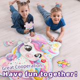 45 Piece Unicorn Floor Puzzle, Large Special Shapes Puzzles for Kids Ages 3-5, Toddler Floor Puzzles for Kids Ages 4-8, 4 Year Old Girl Gifts Toys for Birthday, Halloween, Christmas wookidel