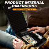 Portable Gun Safe for Pistols, Small Handgun Lock Box with Combination Lock or Key Lock, Portable Travel Pistol Safe for Travel, Home, Car (Large-Key) PACOLO