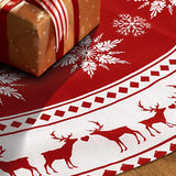 Christmas Tree Skirt 48 inch Tree Skirt Large Snowflake Reindeer Red Xmas Tree Skirt Rustic Christmas Decorations for Winter New Year Holiday Party Decor Indoor Outdoor Lukisesy