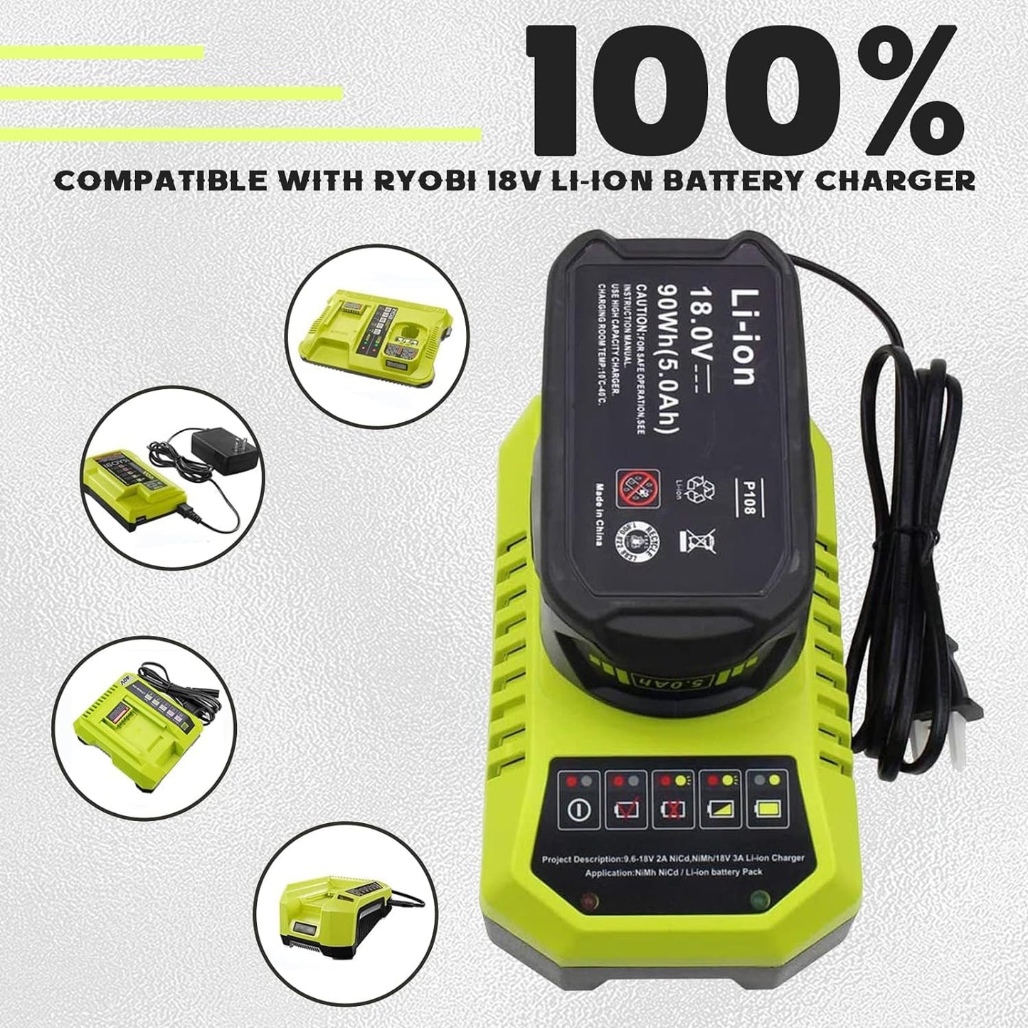 3000mAh 18V P102 P108 Li-ion Replacement Battery for Ryobi 18 Volt Battery Lithium-ion Plus Battery Max P102 P108 P103 P105 P107 P109 P104 Compatible with Ryobi 18Volt Power Cordless Tools (2 - WoodArtSupply