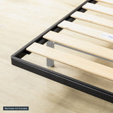 Mellow Metal Wood Slats Bunkie Board, Queen, Black Mellow