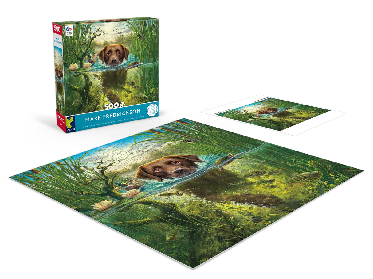 Ceaco - Mark Fredrickson - Chocolate Lab - 500 Piece Jigsaw Puzzle Ceaco