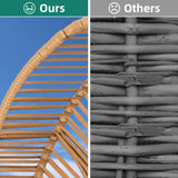 Shintenchi Wicker Outdoor Rattan Patio with Cushion,Oversized Patio Lounge with Cushion Basket Seat for Indoor Living Room Bedroom Outside Backyard Balcony Shintenchi