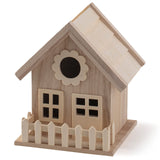 7" Wooden Birdhouse with Fence by Make Market - Unfinished Birdhouse Made of 100% Wood, Outdoor Nesting Boxes - Bulk 8 Pack Make Market