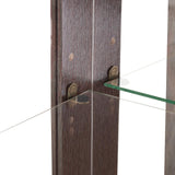 Curio Cabinets Lighted with Glass Doors Display Case with Adjustable Shelves and Mirrored Back Panel Display Your Treasures in Style with Our Lighted Curio Cabinet,Dark Brown(E26 light bulb included) SonkYog