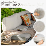 Sophia & William 6 Pieces Patio Furniture Set with 45" Fire Pit Table, Metal Outdoor Sectional Sofa Set -2 x Single Couch with Side Table,2 x Single Sofa,1 x Loveseat,1 x Propane Fire Pit Sophia & William