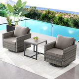 HUMMUH Patio Furniture 10 Piece PE Wicker 6-Seater Outdoor Sectional Sofa Patio Swivel Chairs Outdoor Chairs with Tables for Porch,Garden,Backyard,Deck HUMMUH