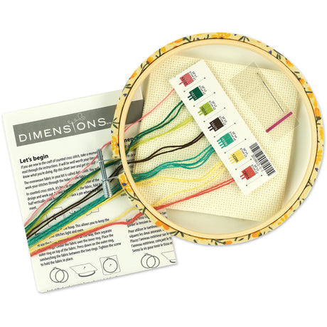 Dimensions 72-76319 Watering Can Counted Cross Stitch Kit for Beginners, 6" D, Multicolor, 5pcs Dimensions