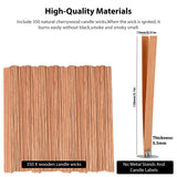 Ziosxin 350pcs Smokeless Cherry Wood Candle Wicks-Long Lasting Flame-Easily Burn, Candle Cores（no Metal Bracket） Ziosxin