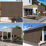 INFRANGE 8' x 16' Universal Pergola Shade Cover Replacement Canopy with Grommets Weighted Rods Permeable for Outdoor Patio Porch Backyard Gazebo Brown INFRANGE