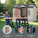 Lifetime 60005 Outdoor Storage Shed with Windows, Skylights and Shelving, 10 x 8 Feet Lifetime