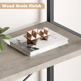 IDEALHOUSE Bookshelf 5 Tier Bookcase Arched Display Racks Tall Standing Bookshelves Metal Frame Modern Storage Rack Shelf Large Wood Book Shelf for Bedroom, Living Room, Home Office IDEALHOUSE