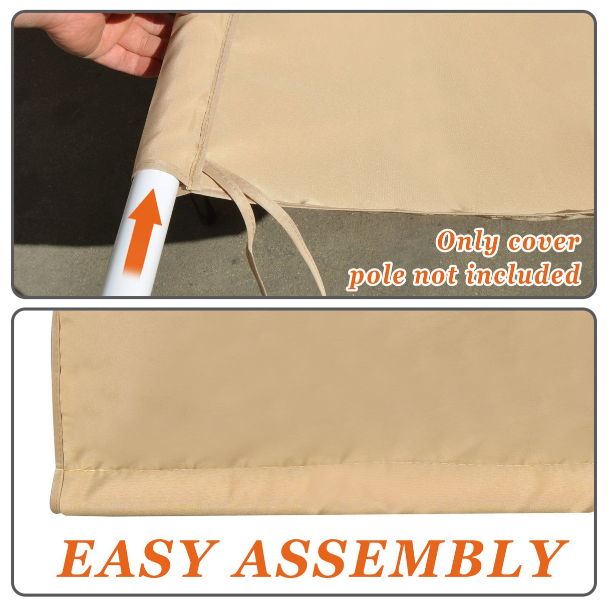 18' x 8.2' Universal Replacement Canopy Top Cover for Pergola Structure (Beige) Strong Camel