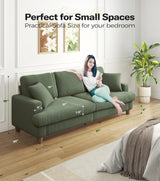 Kidirect 87in Green Sofa, Couches for Living Room 21in Extra Deep Seats, Comfy Corduroy Sofas for Living Room No Tool Assembly, Modern Oversized Love Seat with 2 Pillows, Sofa Couch for Bedroom Kidirect