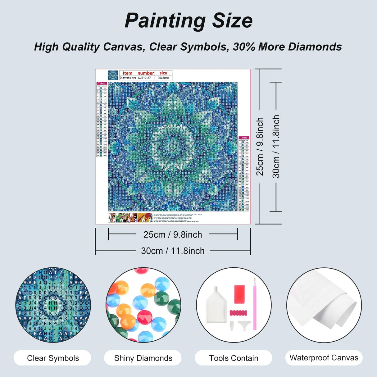 SJUTOUCI Mandala Diamond Art Kits for Adults, Diamond Painting Kits for Beginners, 5D Round Diamond Dots Gem Craft Art for Home Wall Decor 12x12 inch SJUTOUCI