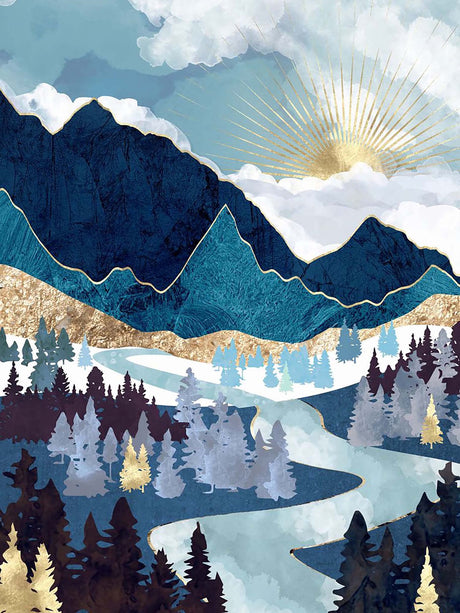 Hestarcul Diamond Painting Kit,Diamond Art Kits for Adults, Abstract Paint with Diamonds Round for Gift,Wall Decor(12x16) (Mountain Sunrise) Hestarcul