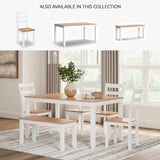 Signature Design by Ashley Gesthaven Modern Dining Table with 4 Chairs and Bench, Set of 6, White & Light Brown Signature Design by Ashley