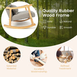 IFANNY Upholstered Rocking Chair, Modern Glider Rocker with Lumbar Pillow & Rubber Wood Legs, Wooden Recliner Rocking Accent Armchair Chair for Living Room, Bedroom, Nursery (1, Grey) IFANNY