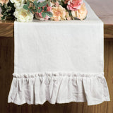 Letjolt White Table Runner 72 Inches Long Shabby Chic Ruffled Table Runner Farmhouse Table Decor Rustic Home Table Decoration for Baby Shower Bride Shower Letjolt