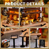 Flever Dollhouse Miniature DIY House Kit Creative Room with Furniture for Romantic Valentine's Gift (Coffee Time) Flever