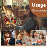 Reivworl 4 Pack Framed Paint by Numbers for Adults with Wooden Easel, Christmas Paint by Numbers Kit for Adults Beginner, Acrylic Painting by Number for Home Decor 8X12 Inch Reivworl