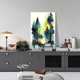 JOOZ Forest Paint by Numbers Kit for Adults with Frame, Adult Paint by Number Kits with Easel, DIY Abstract Forest Landscape Oil Painting Kit for Home Wall Decor 8x12 Inch JOOZ