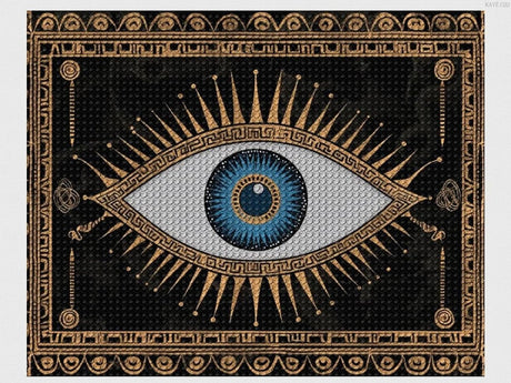 KAYEIUU Evil Eye Grecian Pattern Diamond Art Painting Art Kits Diamond Art Painting Diamond Art Kits 5D Diamond Art Painting Kits DIY Gem Art for Home Wall Decor 12x16 inch KAYEIUU