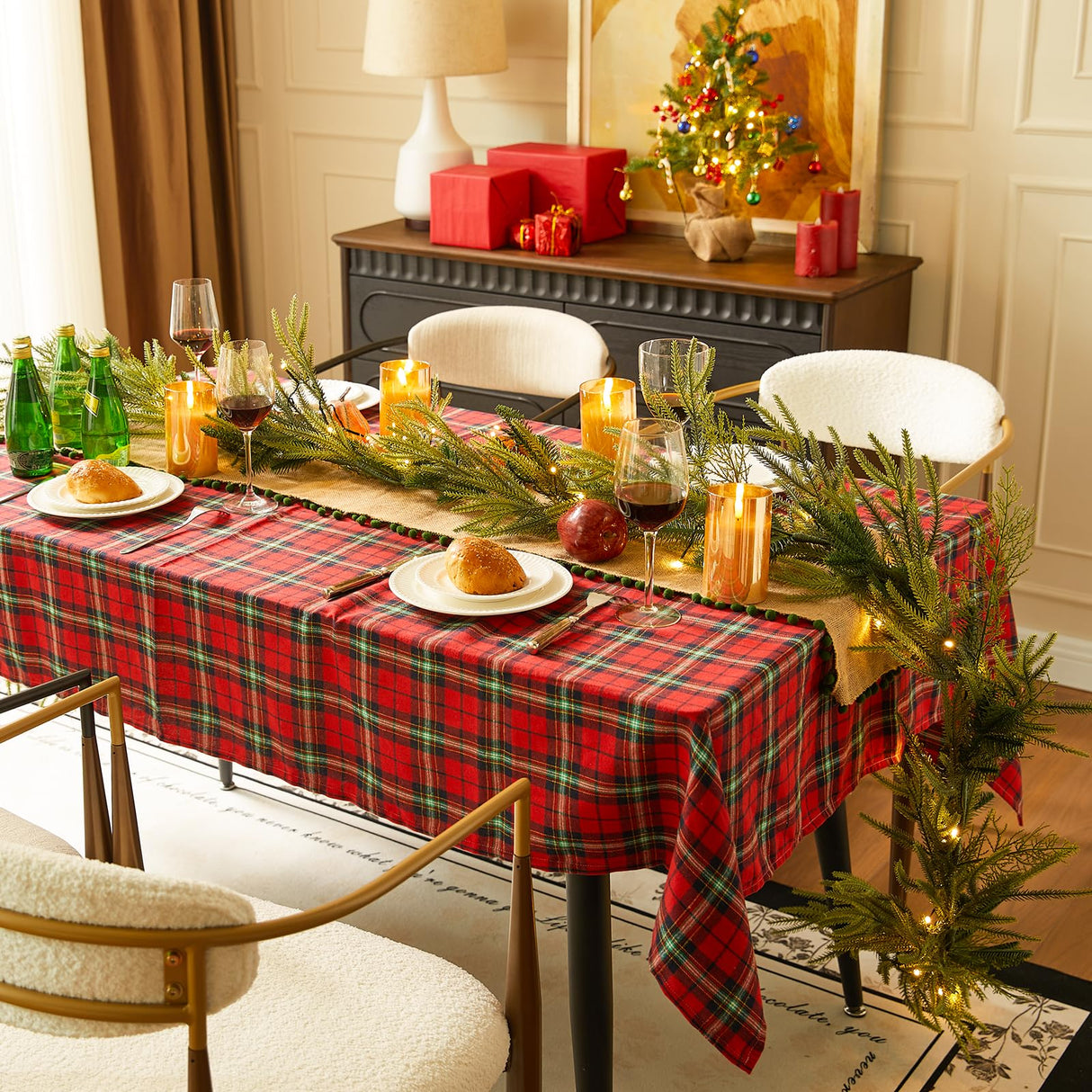 EXKRAEFT Christmas Pine Garland with Lights for Decorations 9FT Artificial Norfolk Pine Garland Realistic, Prelit Garland Lighted Christmas Garland for Mantle Christmas Garland Battery Operated EXKRAEFT