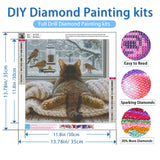 NWQZBYHT Cat Diamond Art Kits for Adults, Bird 5D Diamond Painting Kits for Beginner,DIY Round Full Drill Diamond Dots Gem Painting for Adults, Paint by Diamonds Crafts Home Decor 13.78x13.78 Inch NWQZBYHT