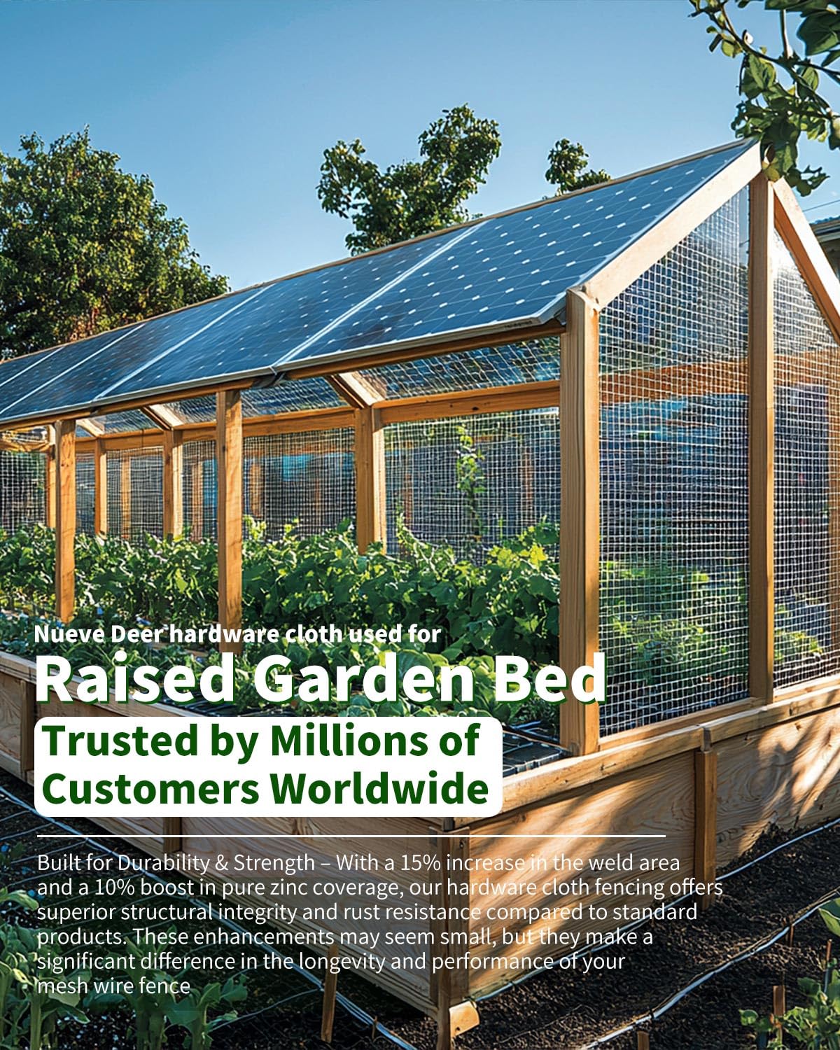 Nueve Deer 1/2 inch Hardware Cloth 48x50 19-Gauge - Hot Dipped Galvanized After Welding - Chicken Wire Fence Roll, Wire Mesh Roll, Rabbit Wire Fencing, Cage Wire, Chicken Coop/Run Cover Nueve Deer